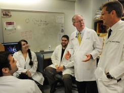 U.S. Sen. Lamar Alexander talks with Dr. James Crowe